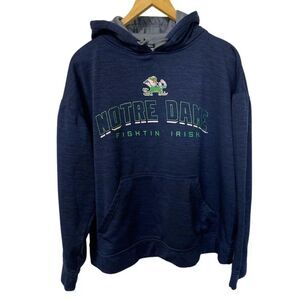 Notre Dame Fighting Irish Hoodie Men Large Blue Pullover Sweatshirt